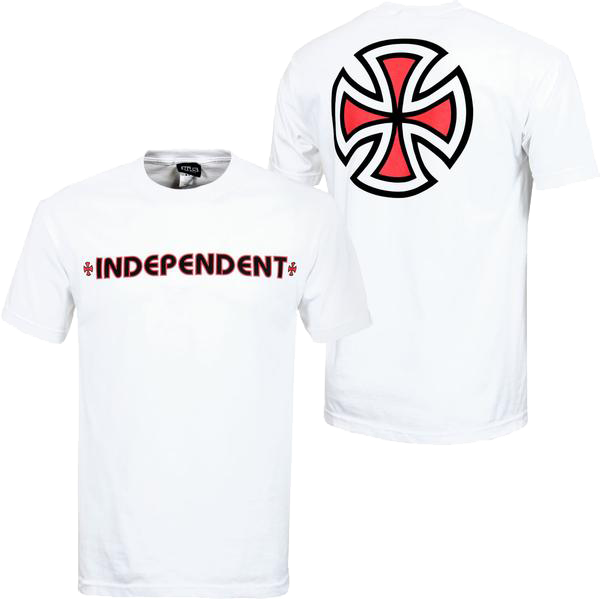 Bar Cross Tee White - Independent Bar/cross T-shirt - White S A1385278 (600x599), Png Download