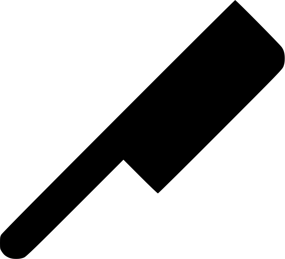 Butcher Knife - - Knife Of Butcher Black And White Png (981x890), Png Download