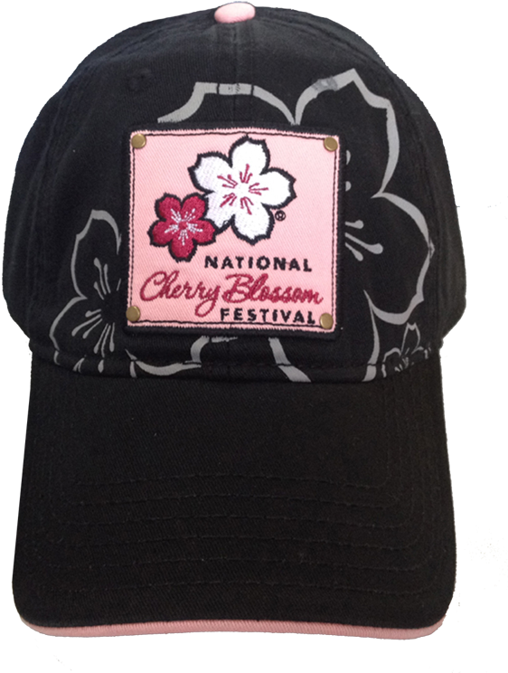 Cherry Black Patch Hat New - National Cherry Blossom Festival (600x763), Png Download