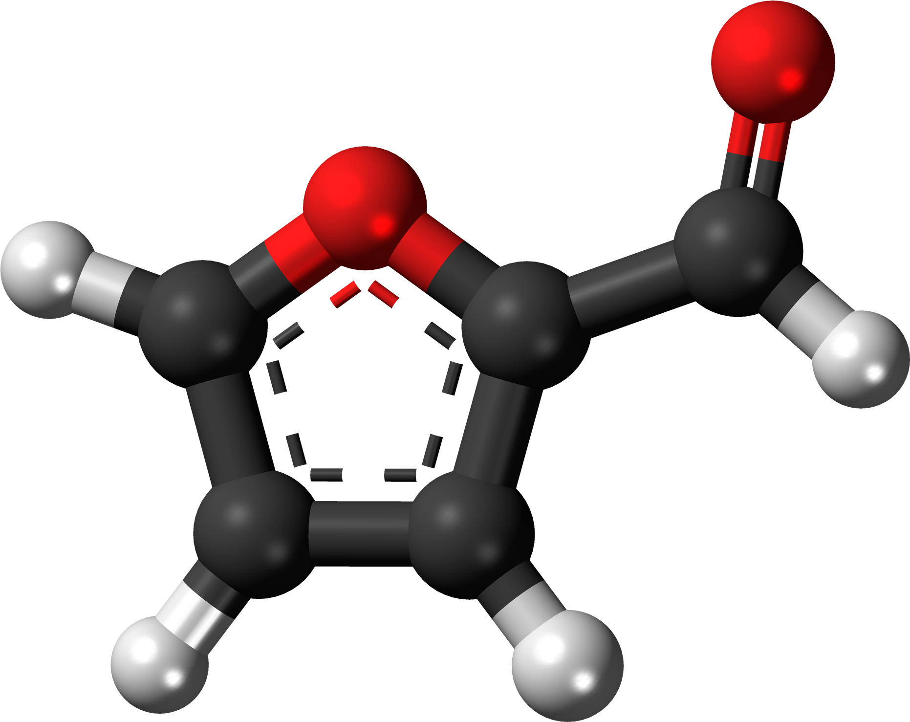 Furfural 3d Ball - Furfural Molecule (2000x1615), Png Download