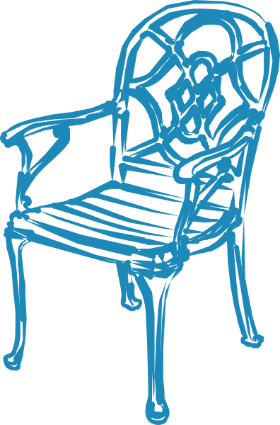 Cartoon Rocking Chair - Blue Chair Clip Art (396x600), Png Download