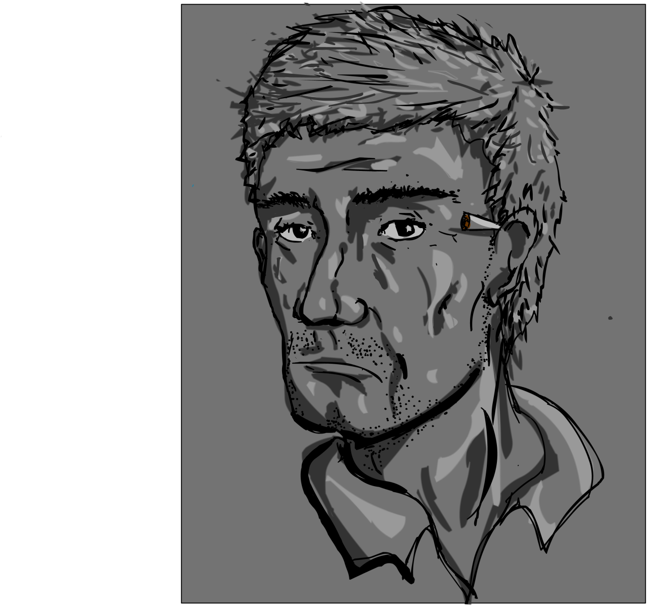 A Chalk Type Digital Drawing Called - Sketch (1280x1198), Png Download