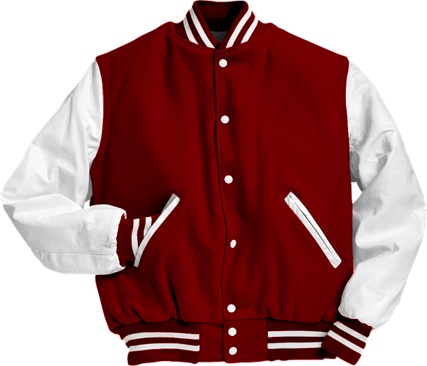 Picture Of Leather Varsity Jacket - Purple And White Varsity Jacket (600x514), Png Download