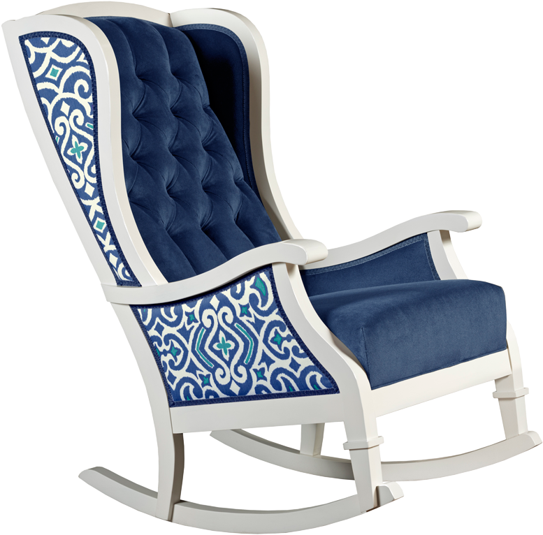 Blue And White Trellis Tufted Velvet Traditional Nursery - Upholstered Chair: Hudson Swoop Chair - Gray/citron (800x800), Png Download