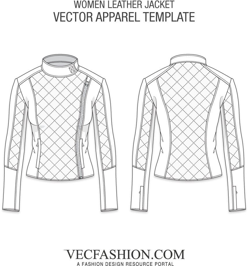 Picture Freeuse Coats Jackets Tagged Vecfashion Women - Womens Leather Jacket Flat (1000x1000), Png Download