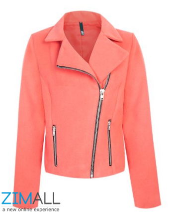 Rt Pink Biker Jacket - Zipper (700x425), Png Download