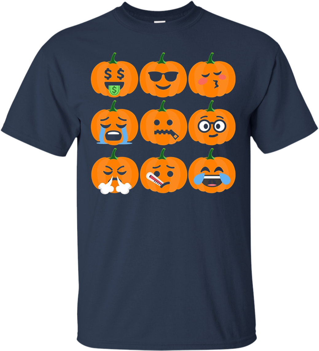 Pumpkin Emoji T-shirt Halloween Thanksgiving (1155x1155), Png Download