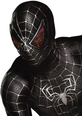 Black Spiderman - Spider Man Movie Black Suit (308x400), Png Download