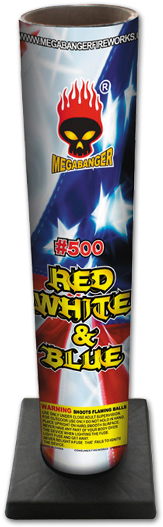 #500 Red White And Blue Tube - Keystone Fireworks Of (800x800), Png Download