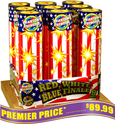 3" Red, White & Blue Finale Rack, 9 Shot - Carbonated Soft Drinks (500x500), Png Download