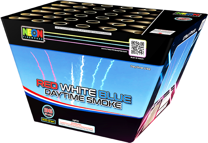 Red White Blue Daytime Smoke - Box (750x750), Png Download