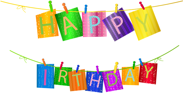 Birthday Streamers, Art Images, Happy Birthday, Clip (600x323), Png Download