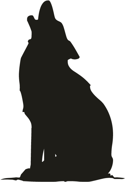 Wolf Howl Silhouette Png (696x696), Png Download