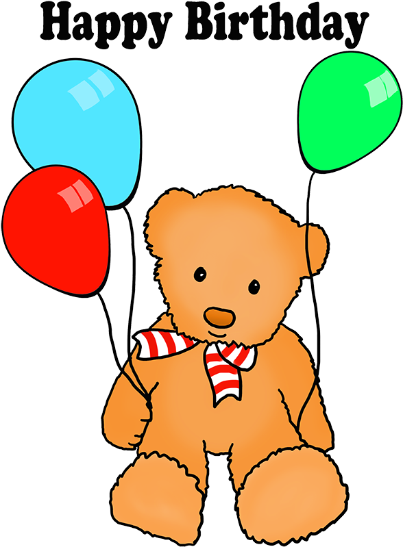 Birthday Teddy Bear With Balloons Png - Happy Birthday From A Superhero! Card (649x886), Png Download