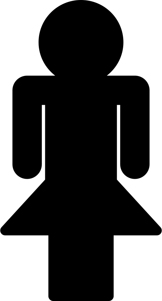 Female Silhouette Symbol (526x980), Png Download