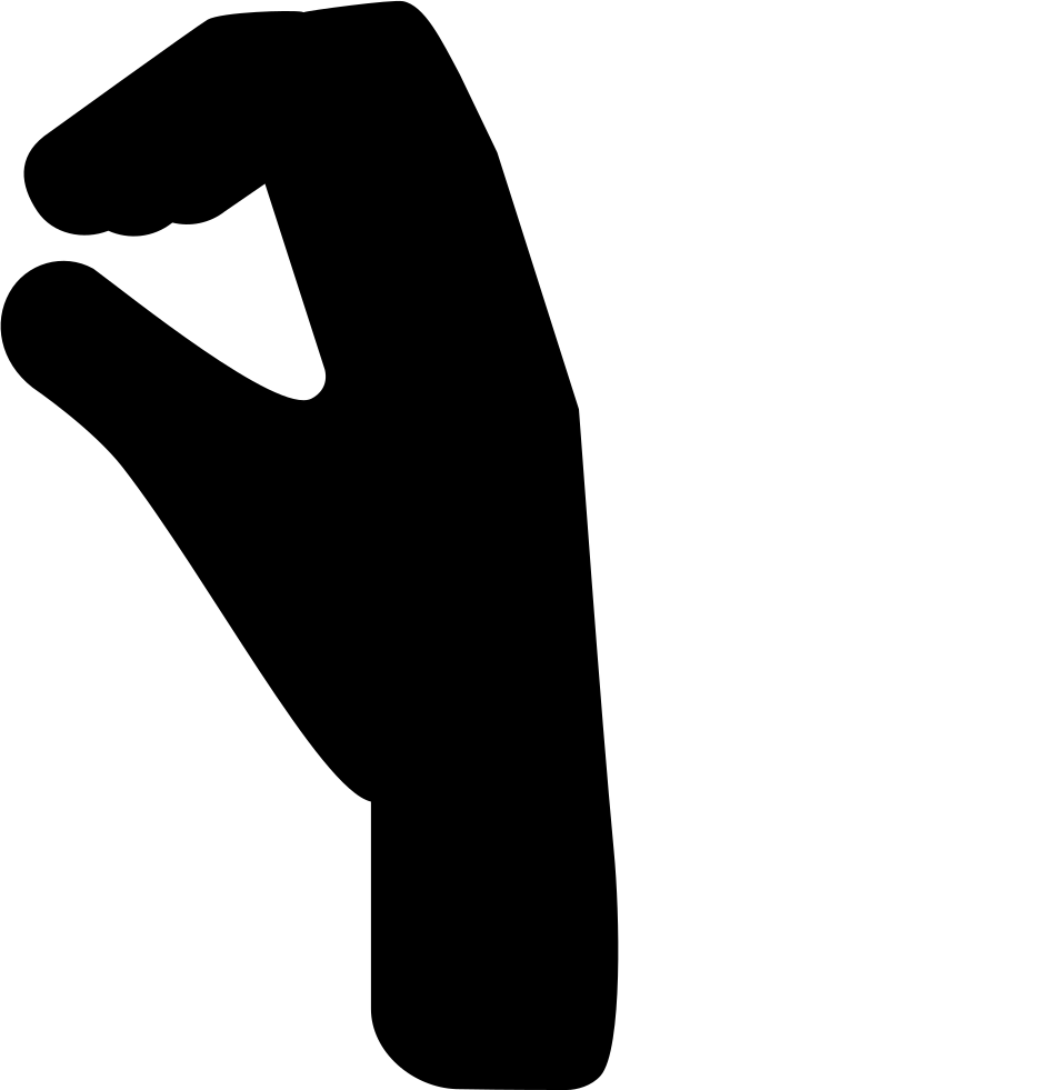 Hand Fingers Posture Silhouette - Hand Silhouette Png (936x981), Png Download