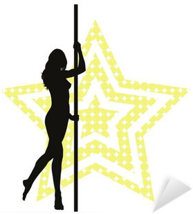 Pole Dancer Woman On Star Background - Silhouette (400x400), Png Download