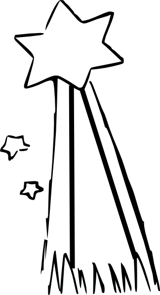 Drawn Shooting Star Silhouette - Shooting Star Clip Art (324x597), Png Download
