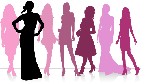 Join The Model Fellowship Team - Woman Silhouette Png Pink (488x290), Png Download