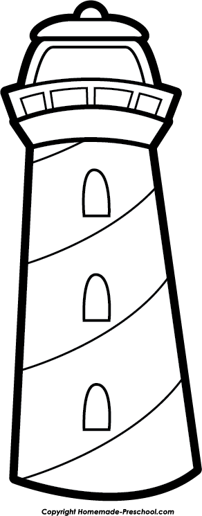 Lighthouse Clipart Black And White - Clipart Lighthouse (292x745), Png Download