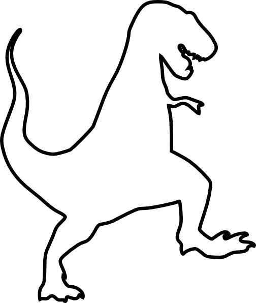Dinosaur Head Silhouette At - T Rex Silhouette Png (504x596), Png Download