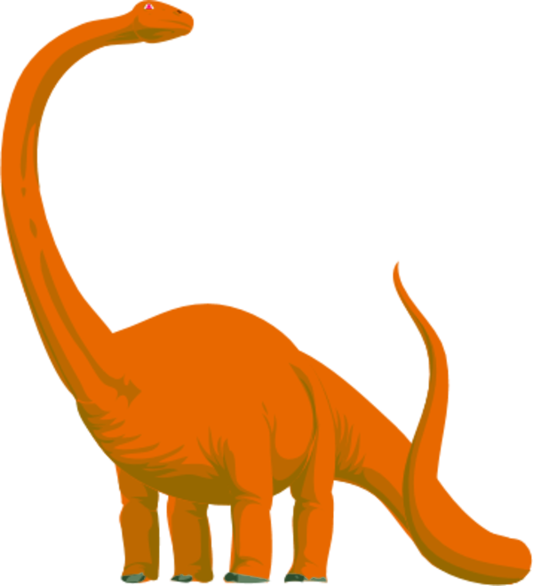 Clip Arts Related To - Orange Dinosaur Cartoon Png (600x660), Png Download