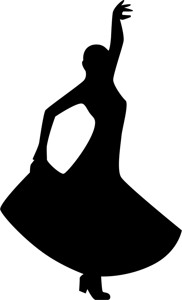 Flamenco Dancing Silhouette Of A Woman Comments - Silhouettes Of A Quinceanera (596x980), Png Download