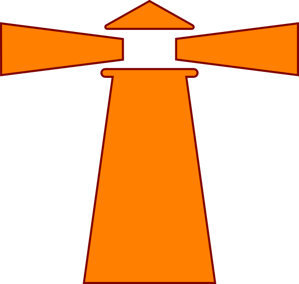 Lighthouse Orange Brown Clip Art At Clker - Orange Light House (600x569), Png Download