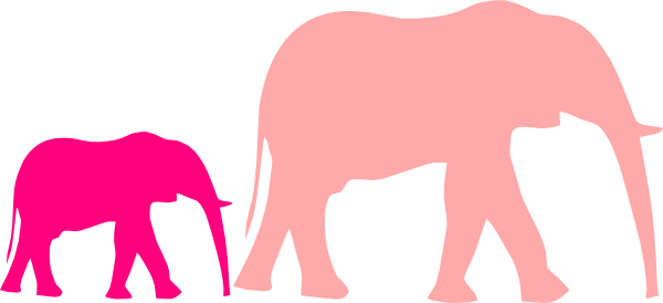 Baby Elephant Silhouette Clip Art 223447 - African Animals Silhouette Clip Art (600x274), Png Download