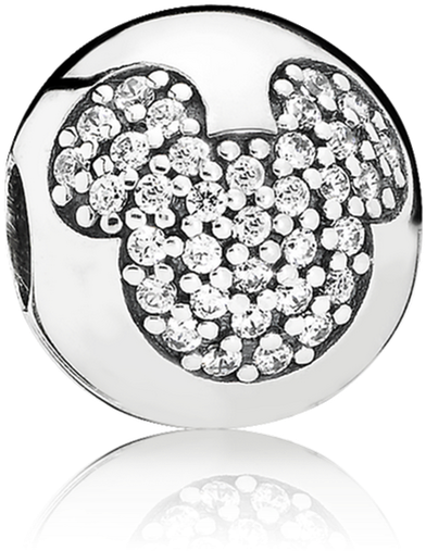 Mickey Silhouettes Charm, Clear Cz Disney Mickey Pave - 791449cz Pandora (1000x1000), Png Download