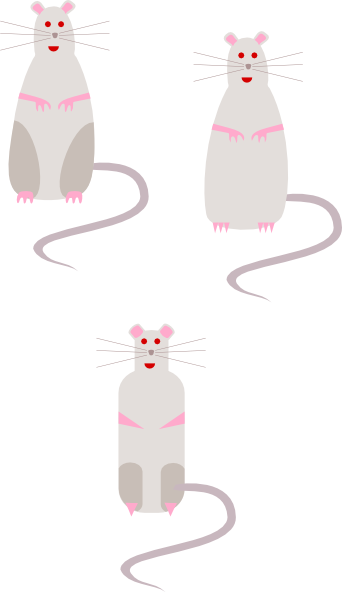 Rat Clip Art - De Tre Små Hvide Mus (342x592), Png Download