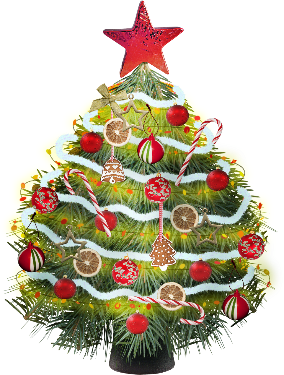 Christmas Tree Clipart Colorful - Traditional Christmas Tree Clipart (975x1280), Png Download