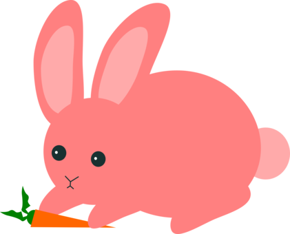 Hare Easter Bunny Domestic Rabbit - Pink Rabbit Clipart (421x340), Png Download