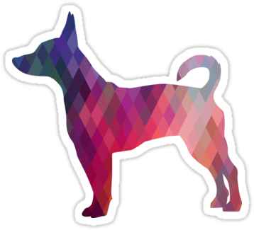 Rat Terrier Dog Colorful Geometric Pattern Silhouette - Rat Terrier (375x360), Png Download