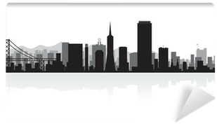 San Francisco City Skyline Silhouette Wall Mural • - San Francisco Skyline Large Mug (400x400), Png Download