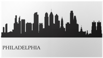 Philadelphia City Skyline Silhouette Background Poster - Skyline Silhouette Philadelphia Skyline Svg (400x400), Png Download