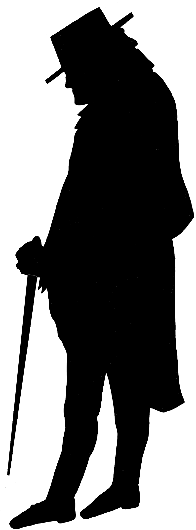 Victorian Silhouette Clipart - Victorian Man Silhouette Png (827x2172), Png Download