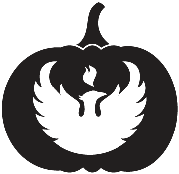 Phoenix Emblem Pumpkin Carving Pattern - Uw Green Bay (500x400), Png Download