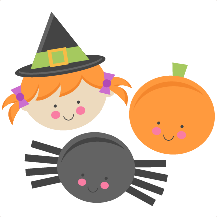 Cute Halloween Monsters Witch Pumpkin Spider Svg Scrapbook - Cute Halloween Pumpkin Png (432x432), Png Download