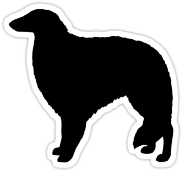 Borzoi Silhouette Waterproof Die-cut Sticker - Dog (375x360), Png Download