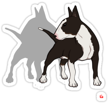 Pitbull Silhouette Png Bull Terrier Shirts Gifts Cards - 10 English Bull-terrier Rectangle Sticker (375x360), Png Download