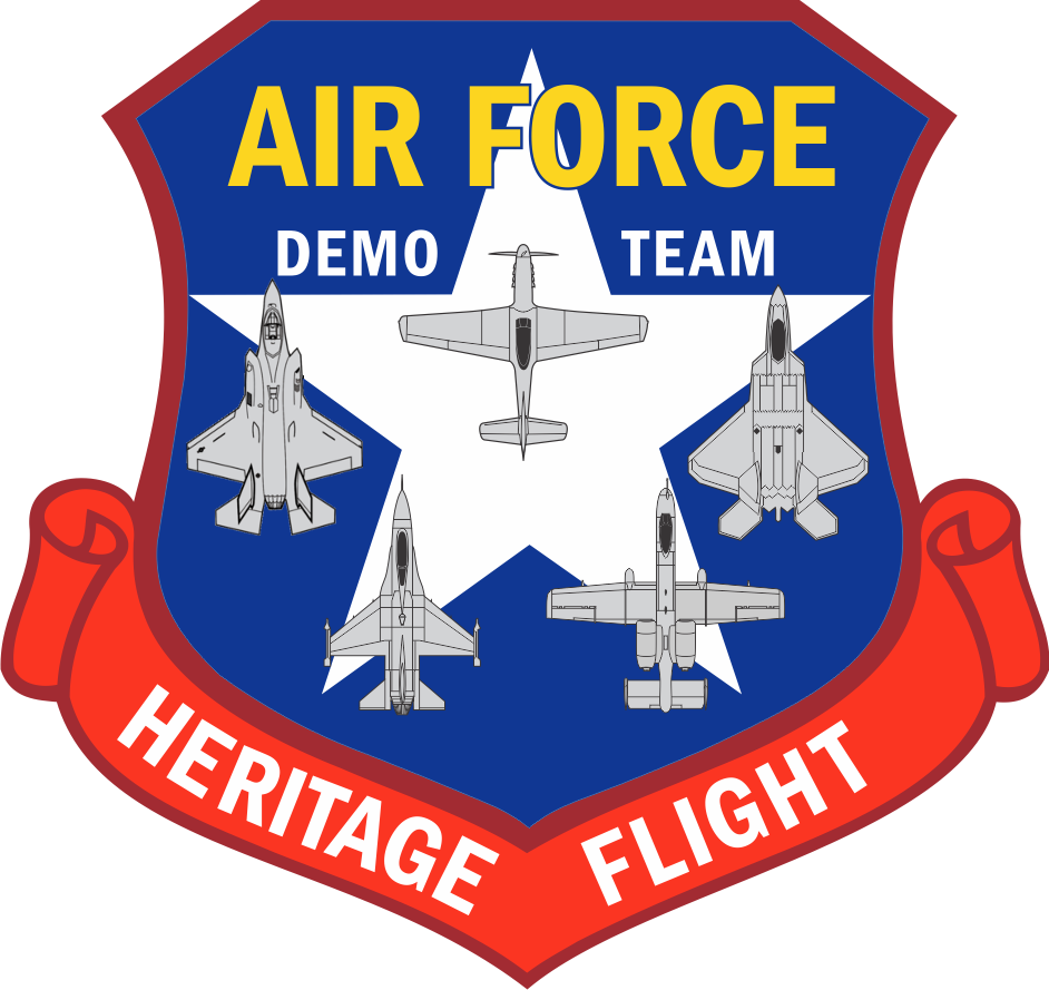 Air Force Heritage Flight - Air Force Demo Team Heritage Flight (942x889), Png Download