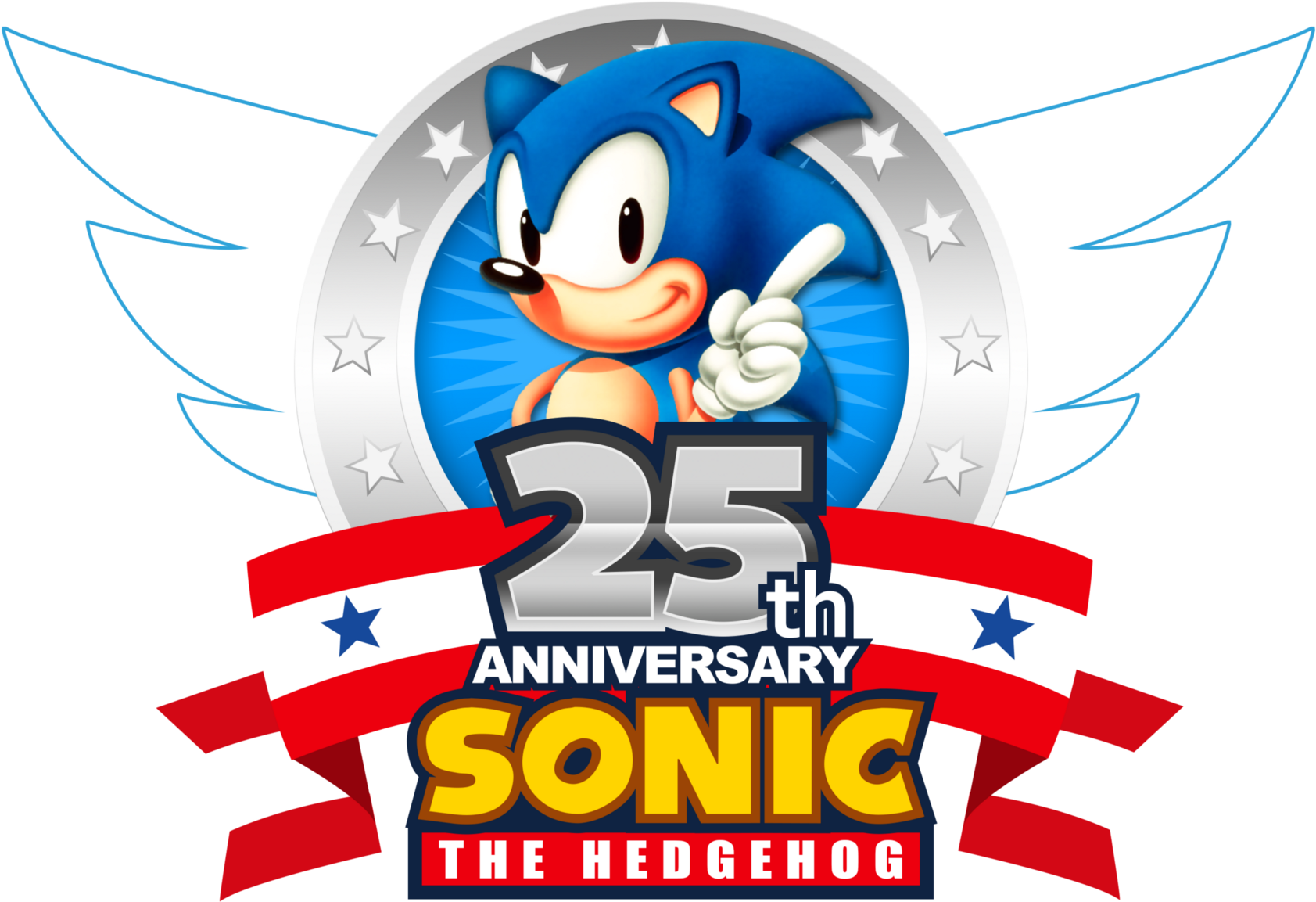 Sonic The Hedgehog Logo Png - Sonic The Hedgehog 25th Logo (1095x729), Png Download