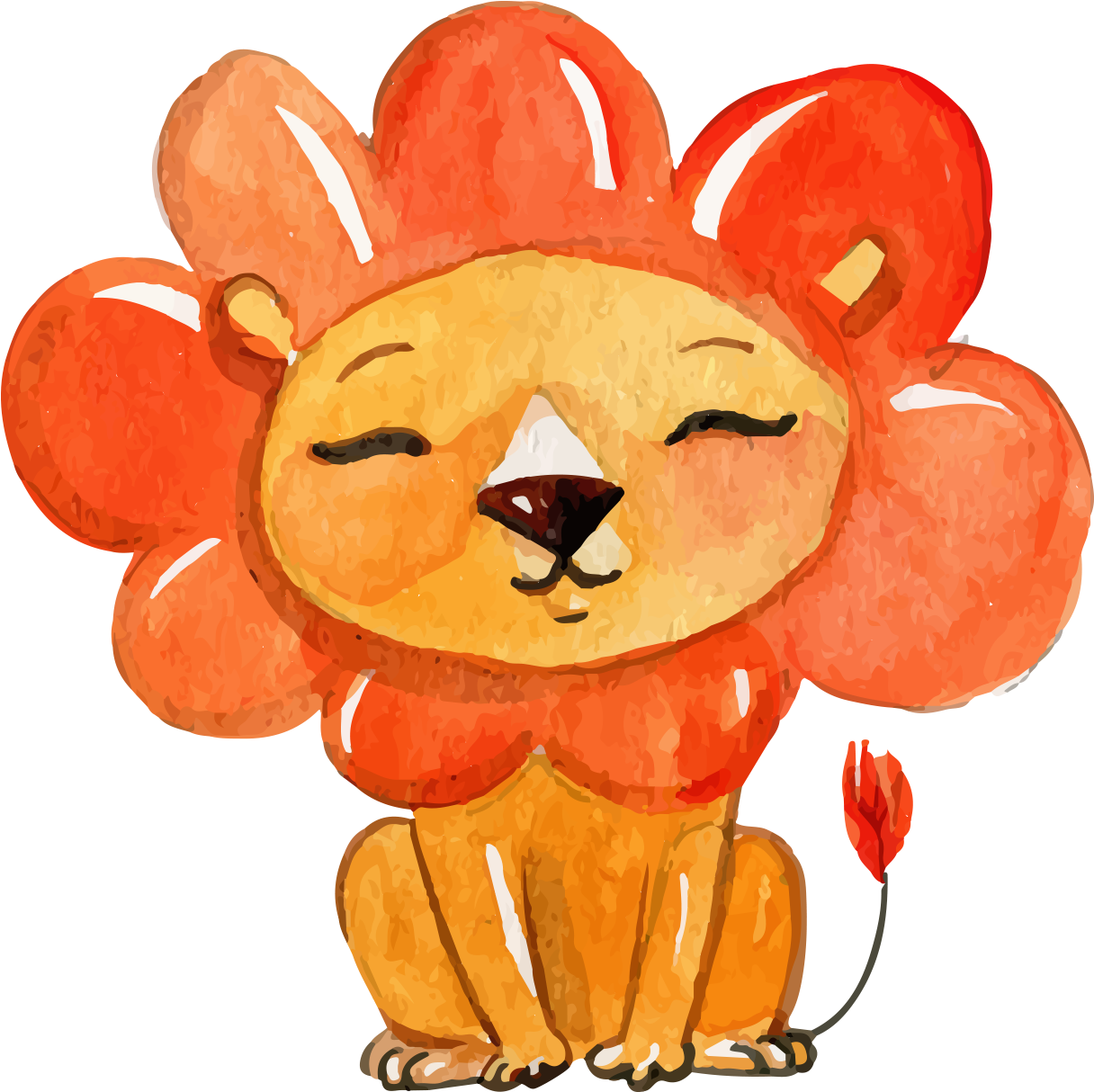 Lion Drawing Watercolor Painting Poster - Fabula La Leona Fiera (2000x2000), Png Download