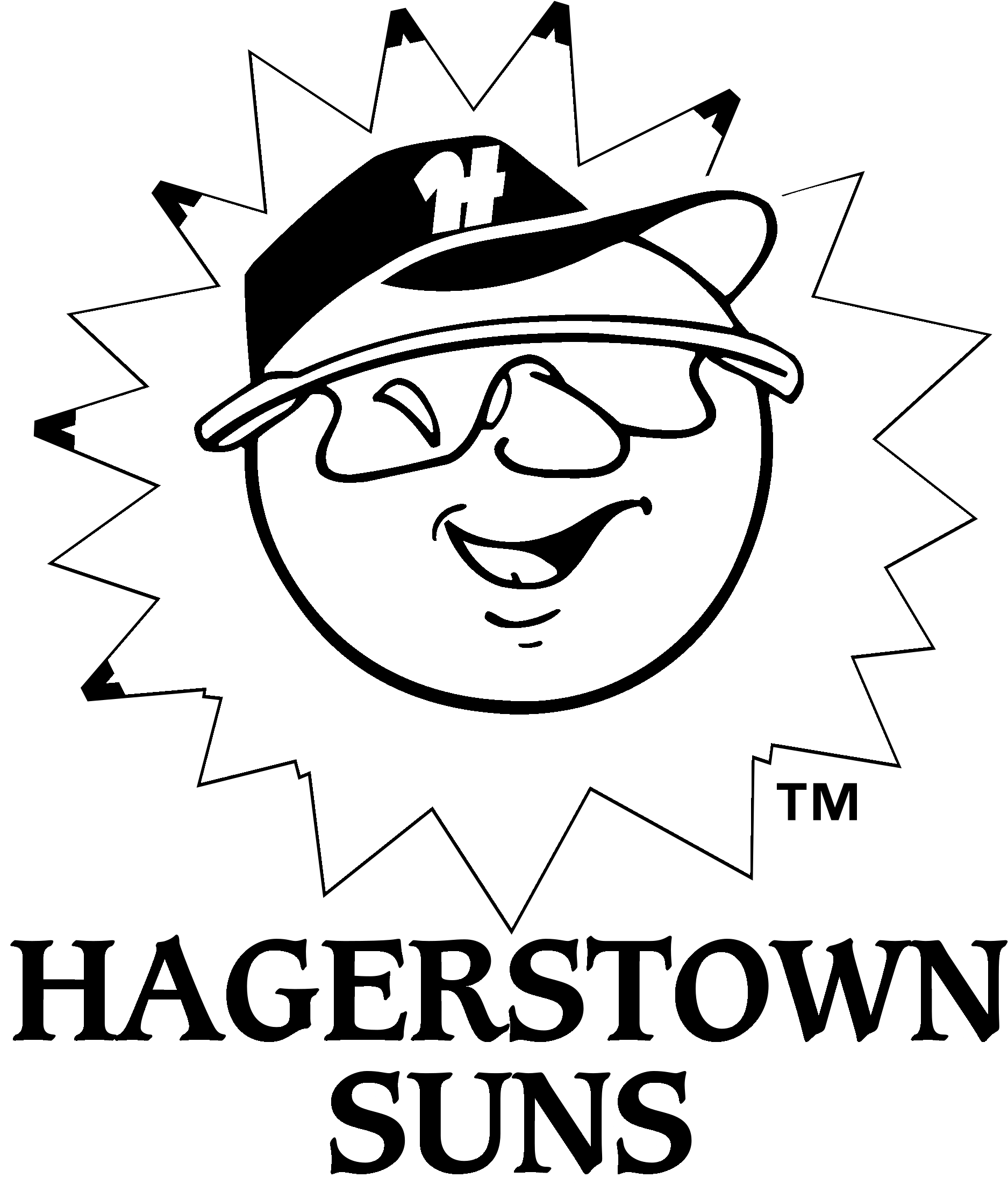 Hagerstown Suns Logo Black And White - Hagerstown Suns Logo (2400x2400), Png Download
