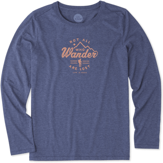 Women's Wander Hike Long Sleeve Cool - Long-sleeved T-shirt (570x570), Png Download