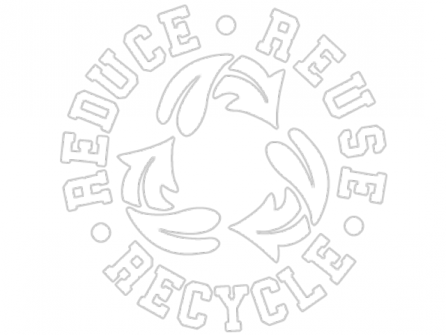 Reduce Reuse Recycle Black And White (640x480), Png Download