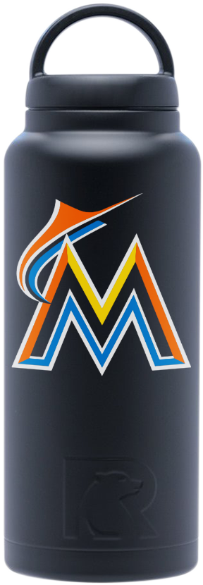 Black 36oz - Miami Marlins Iphone 7 Case - Miami Marlins Monotone (288x830), Png Download