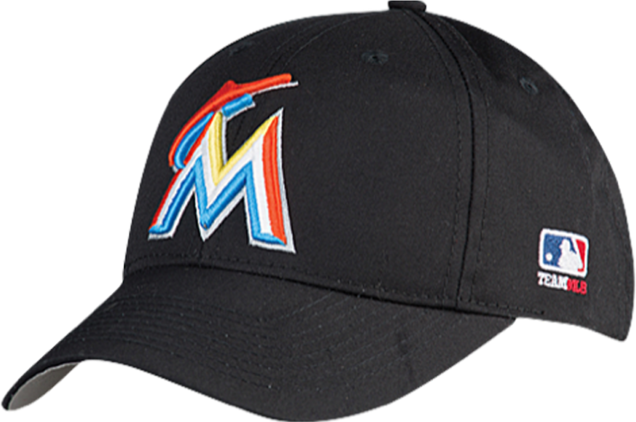 Miami Marlins Mlb Official Classic Youth Adjustable - Baseball Cap (1368x855), Png Download