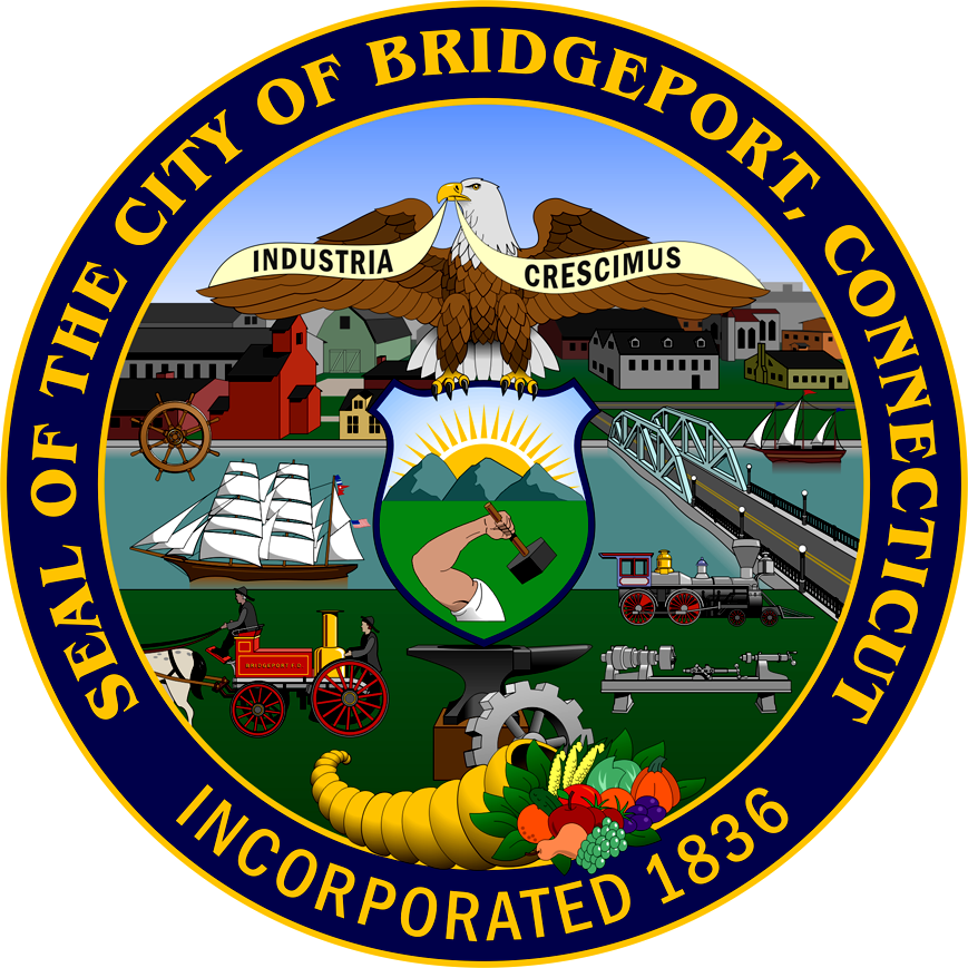 Seal Of Bridgeport, Connecticut - Bridgeport Ct Flag (869x869), Png Download